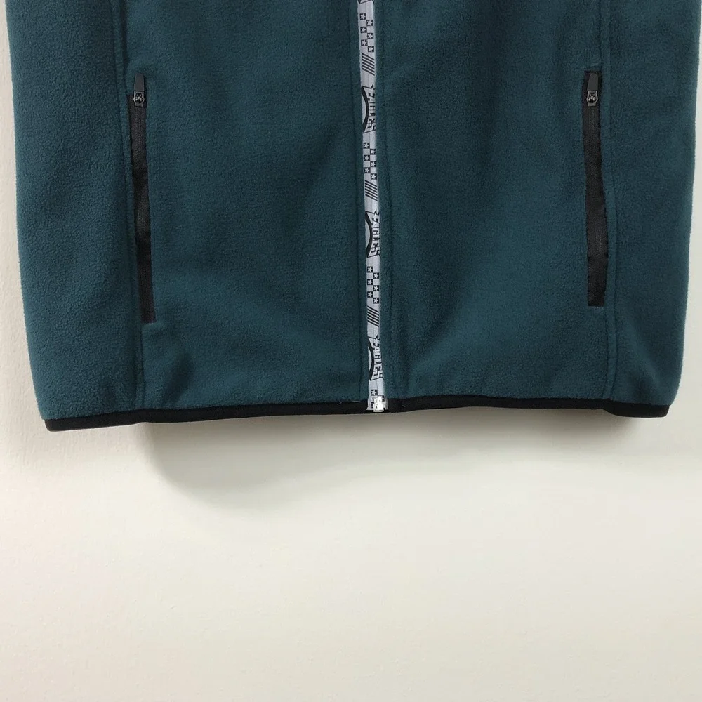 Philadelphia Eagles NFL Team Apparel Full Zip Fleece Vest Men's Sz S Green